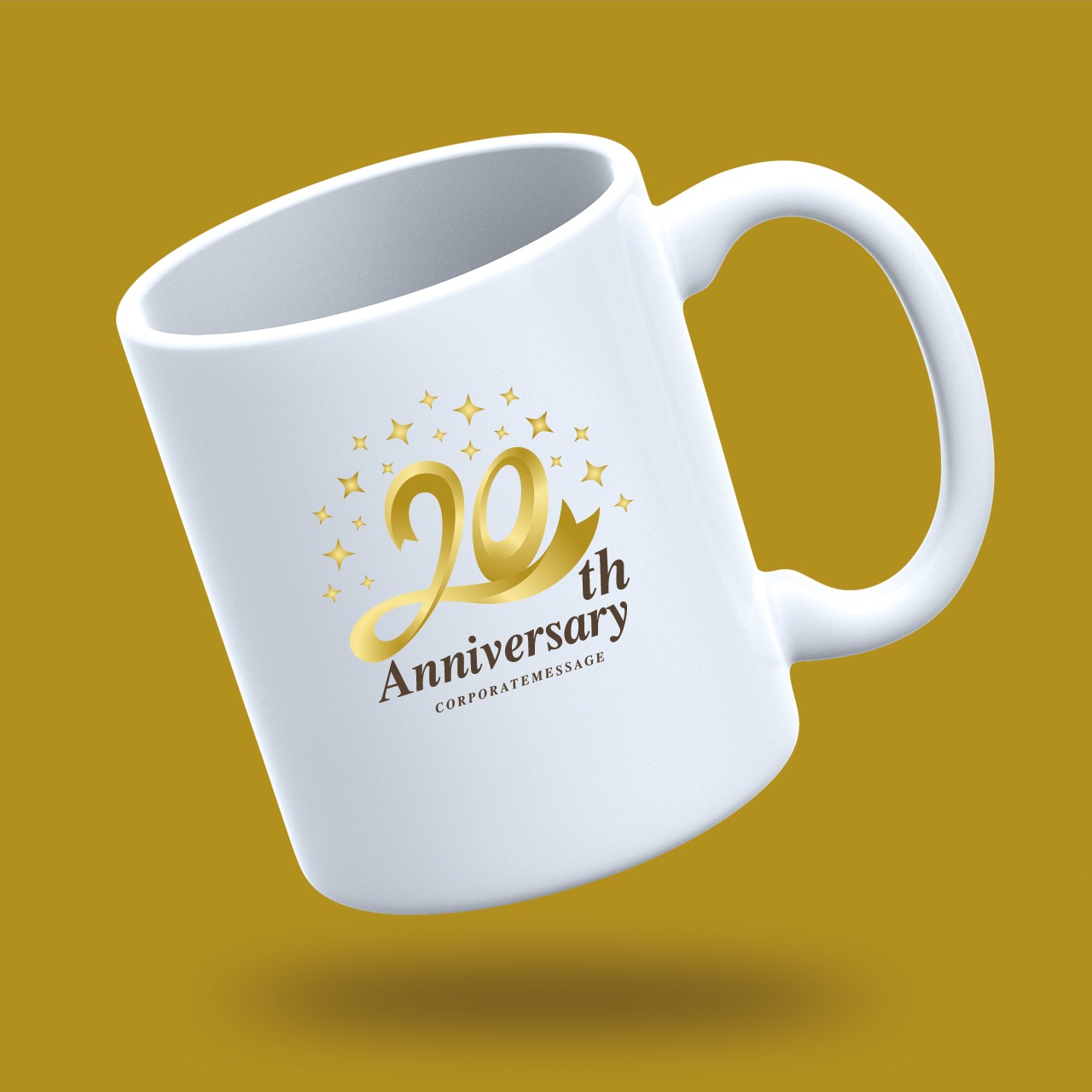 リボンと20個の星の20周年ロゴ