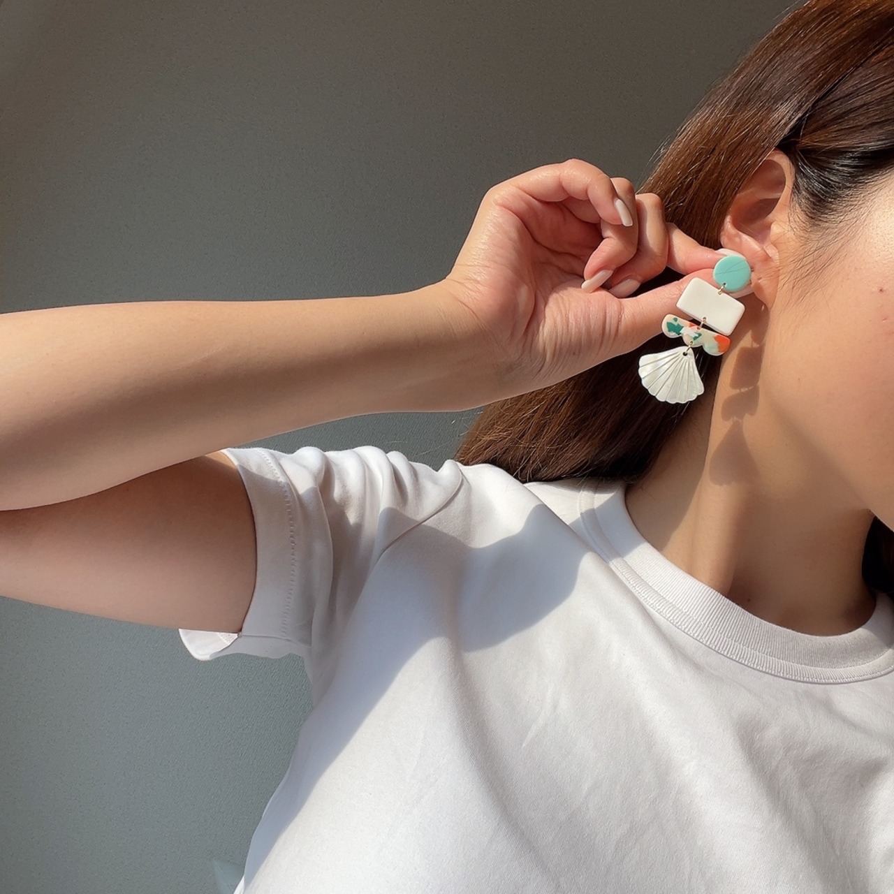 ポリマークレイピアス / サージカルステンレス