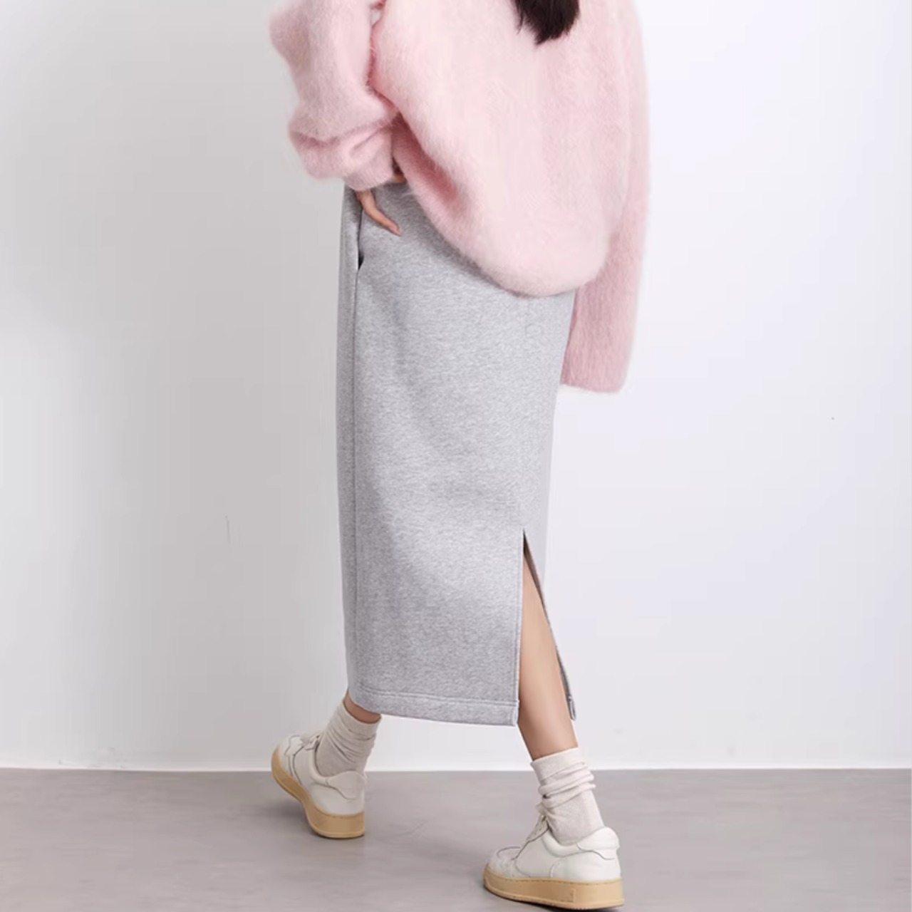 ドローストリング Iライン ミディスカート 00027・画像3