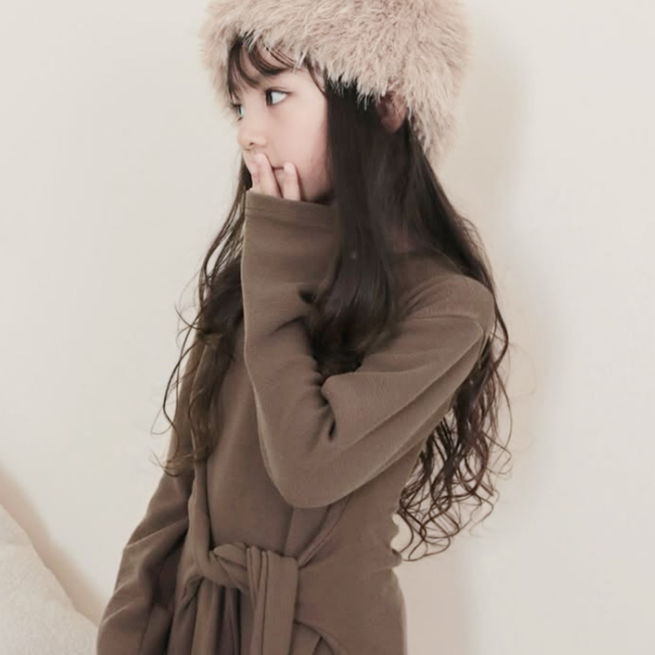 秋重ね着風ニットワンピース