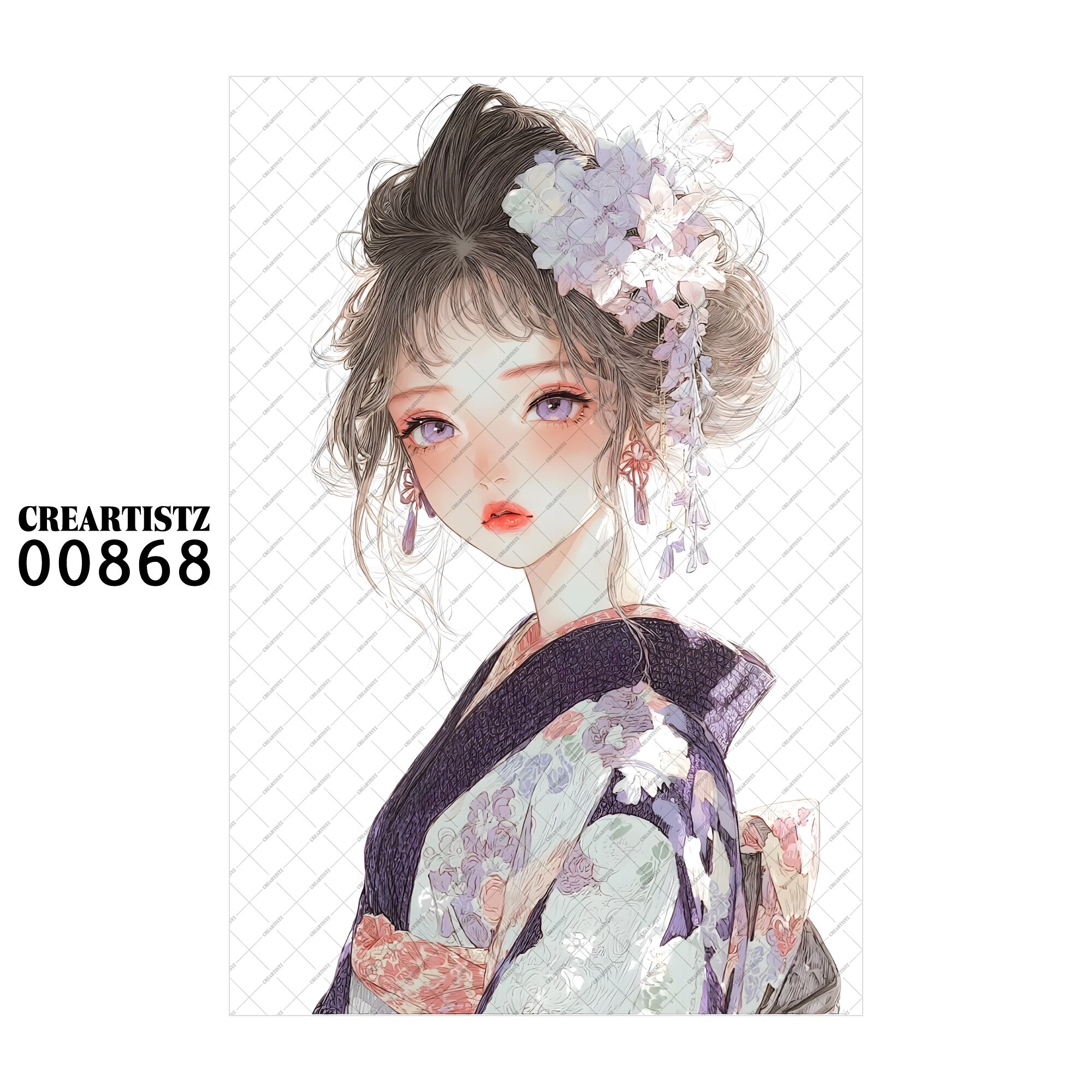 00868 ガール キュート オリジナル ペーパー/ステッカー 4枚セット CREARTISTZ