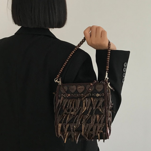 SANHレトロ愛心透かし編み2Wayショルダーバッグ