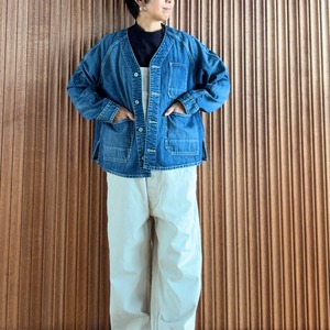 Veritecoeur ノーカラーデニムカバーオール