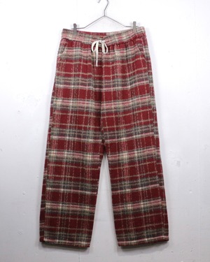 【Caka act2】90's Check Pattern Euro Vintage Fleece Easy Pants