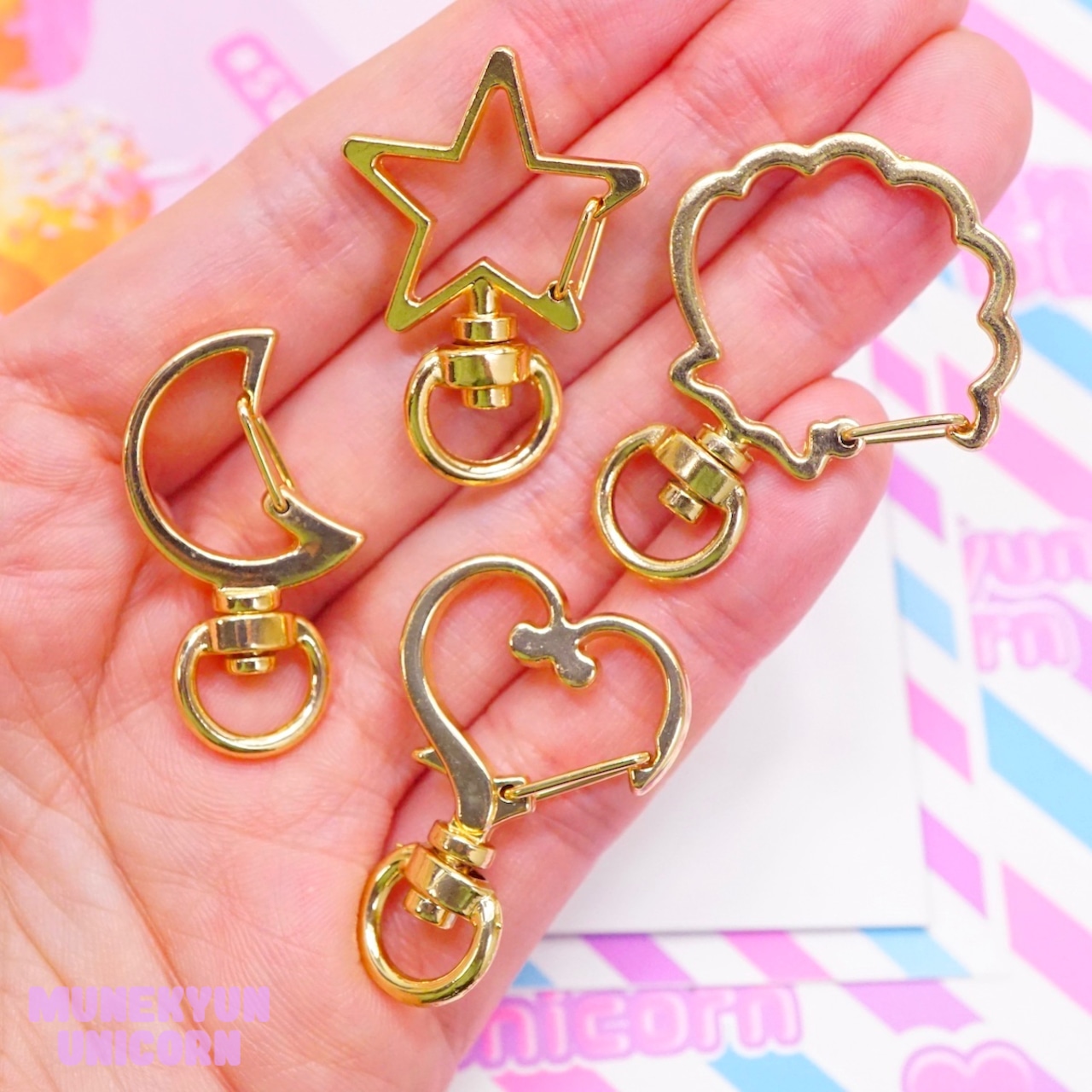 #O255【10個】モチーフ シェイプ キーホルダー