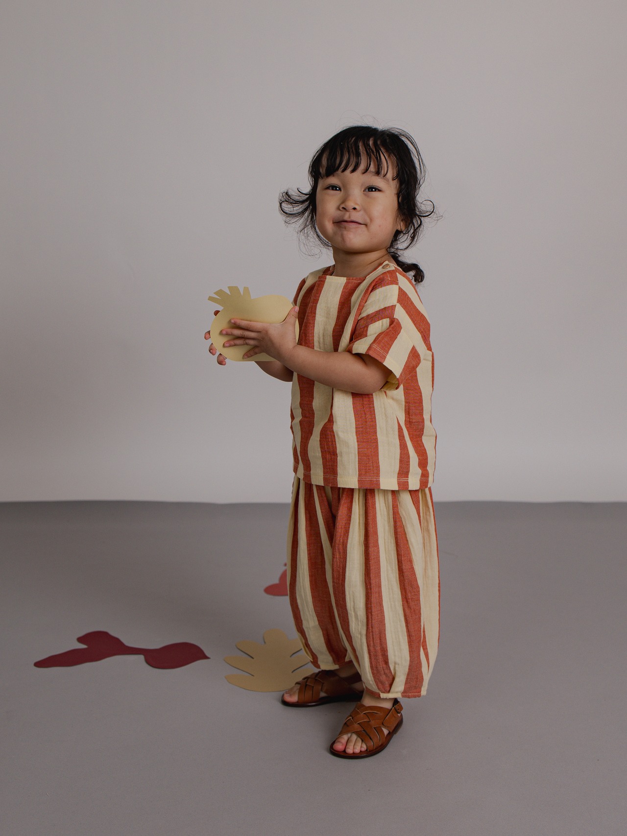 【即納】ORGANIC ZOO / Tomato Stripes Square Neck T-Shirt