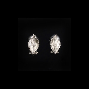 Silver leaf metal earrings