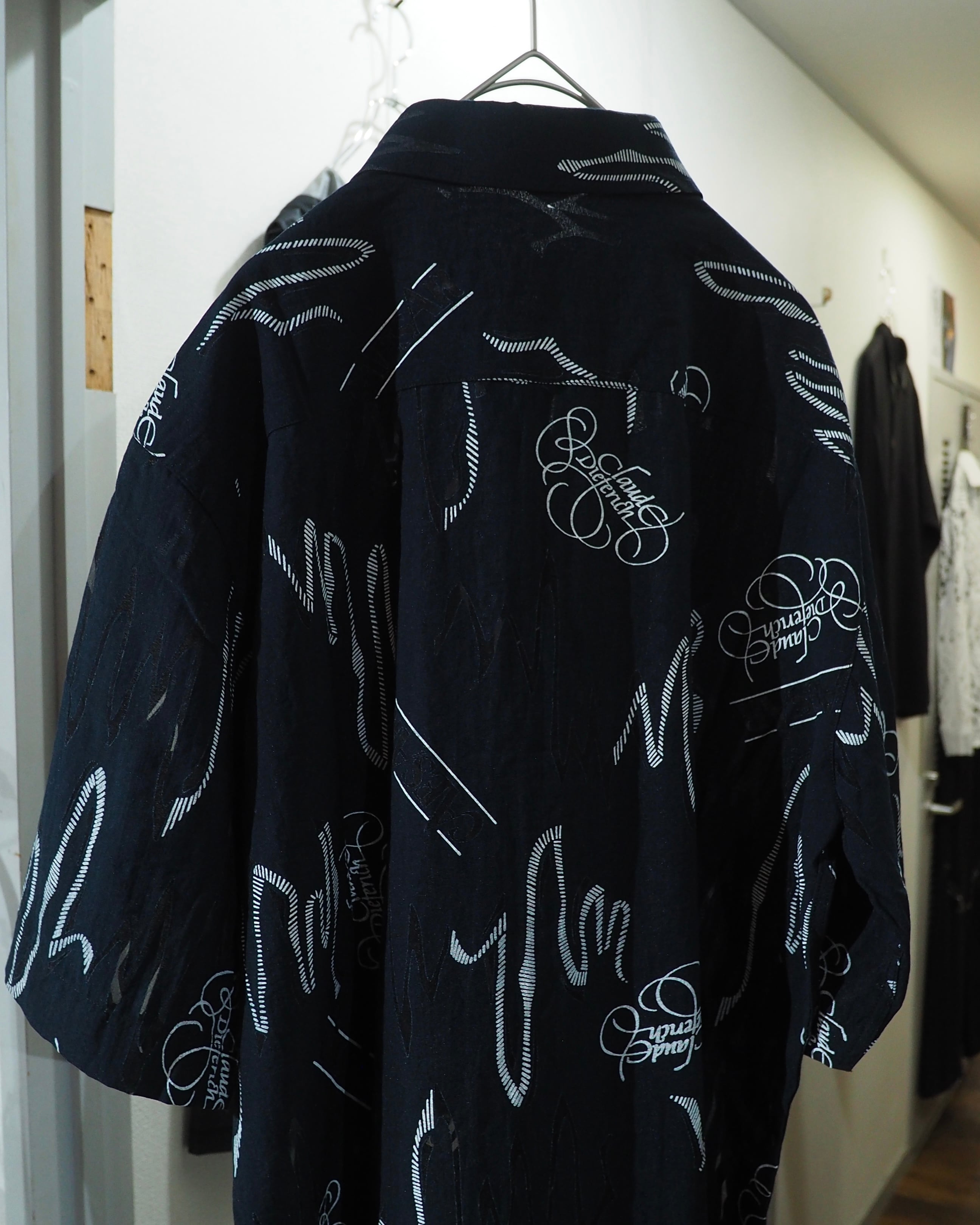 Black Graffiti Art × Semi Transparent Design vintage SS shirt