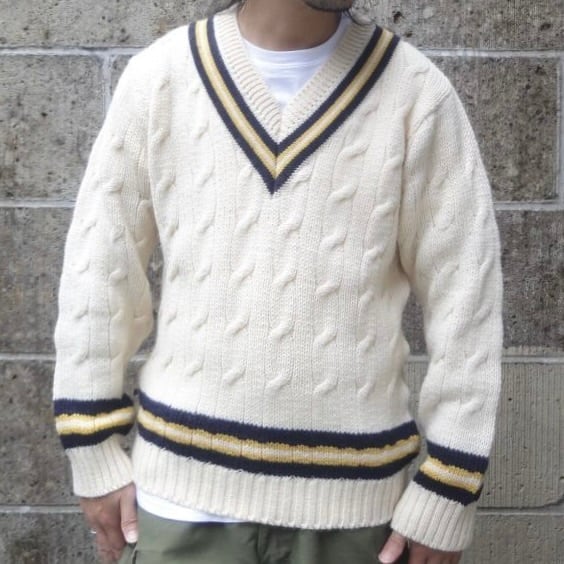 DULYN KNITWEAR (デュリンニットウェア) CRIKET P&frasl;O SWEATER アラン&frasl; ネイビー&frasl; ゴールド | セレクトショップ  REGULAR (レギュラー仙台) | 公式BASE通販 powered by BASE