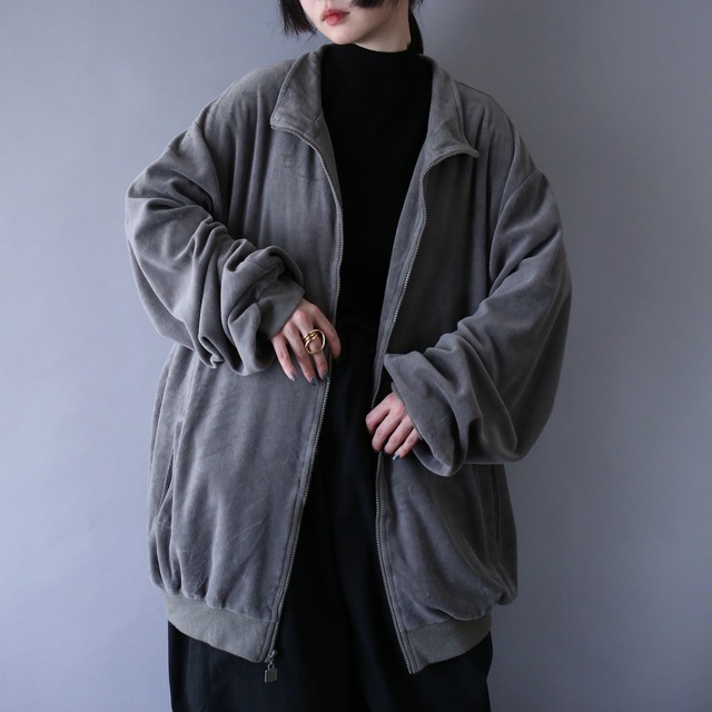"KING SIZE" super over silhouette velours track jacket