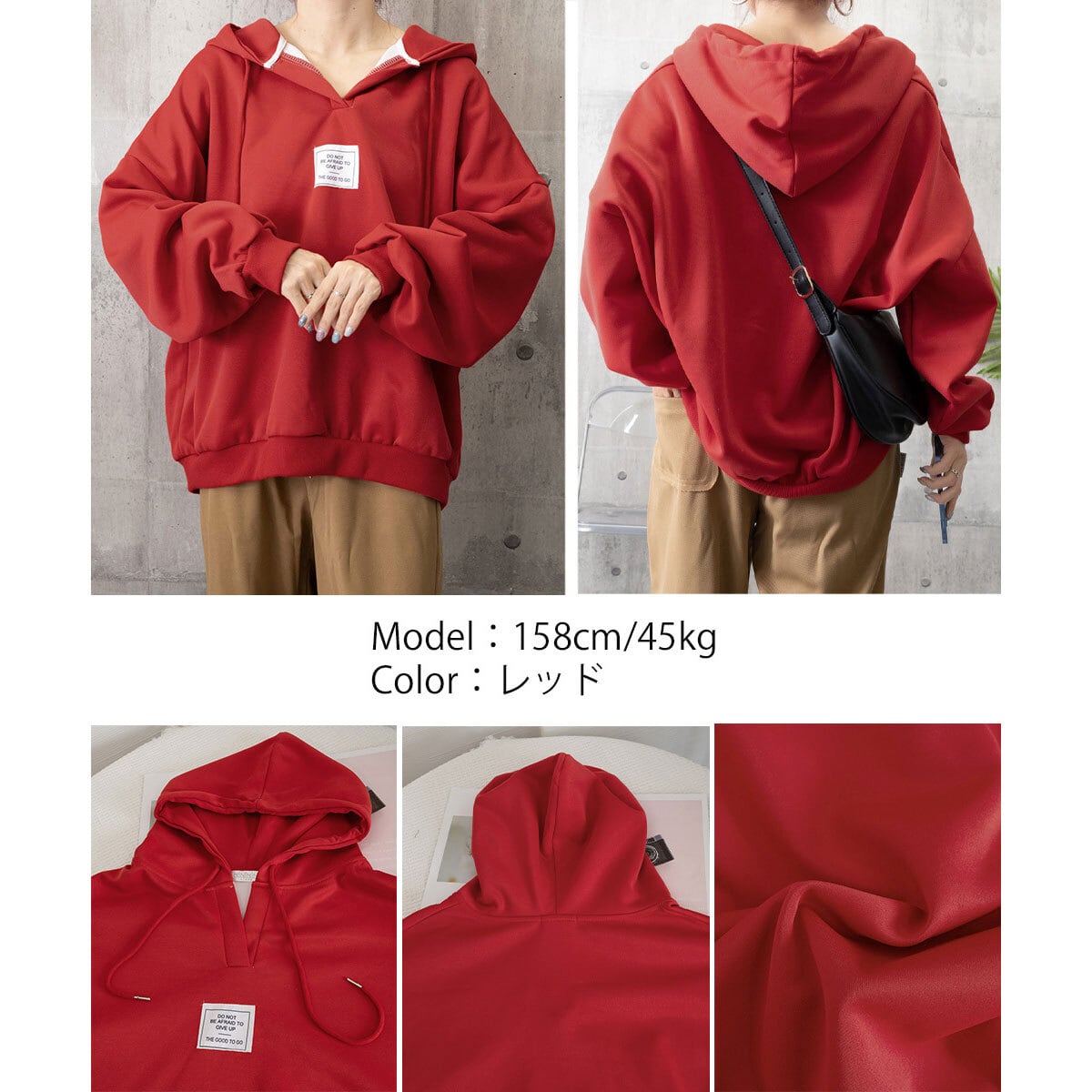 パーカー スウェット フード付き レディース 春秋 韓国 ロゴパーカー ゆったり オーバーサイズ 大人 カジュアル ストリート おしゃれ 体型カバー ボリューム袖 ボーイフレンド風 ビッグシルエット ビッグパーカー 大人可愛い 大人女子