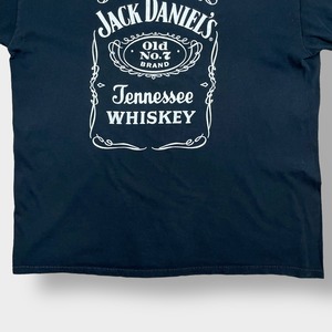 【GILDAN】企業系 Jack Daniel's XL ビッグサイズ ロゴ プリント Tシャツ ジャックダニエル ウイスキー WHISKEY 半袖 夏物 黒t US古着