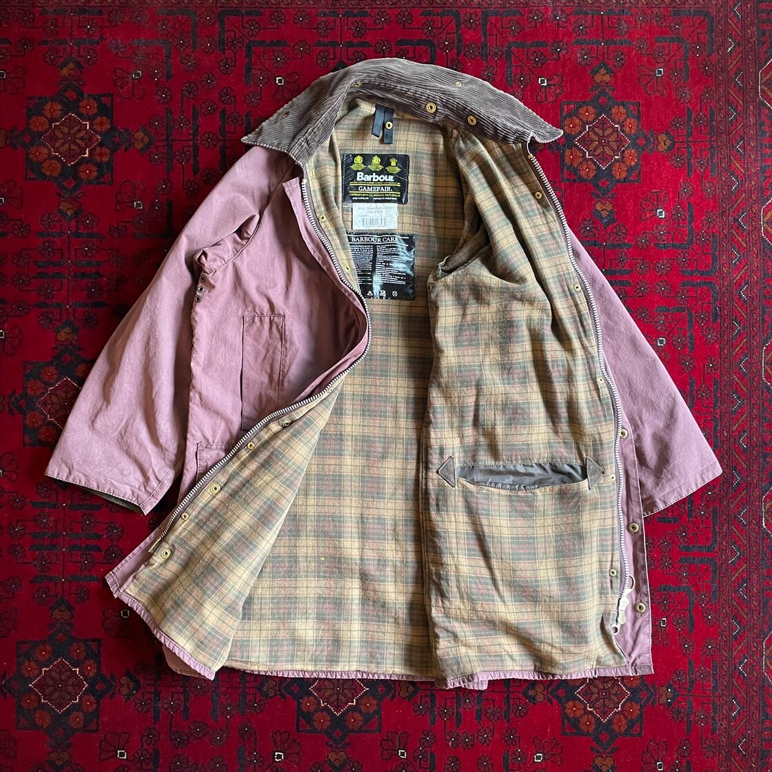 BARBOUR GAMEFAIR ゲームフェア バーガンディ 赤茶 3ワラント C36 
