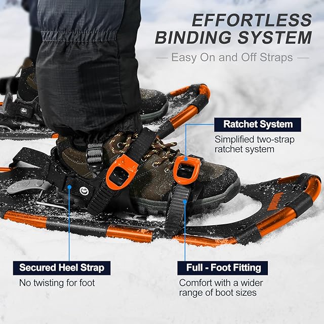 Odoland 4-In-1軽量スノーシューセット アルミスノーシュー