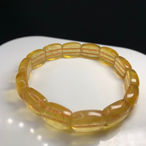 b158 イエローオレンジフローライトバングルブレスレット