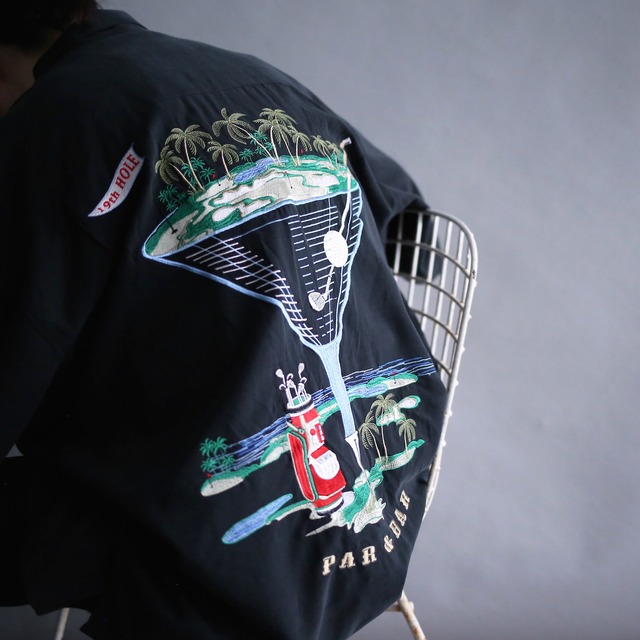 "刺繍" golf world embroidery design loose h/s shirt