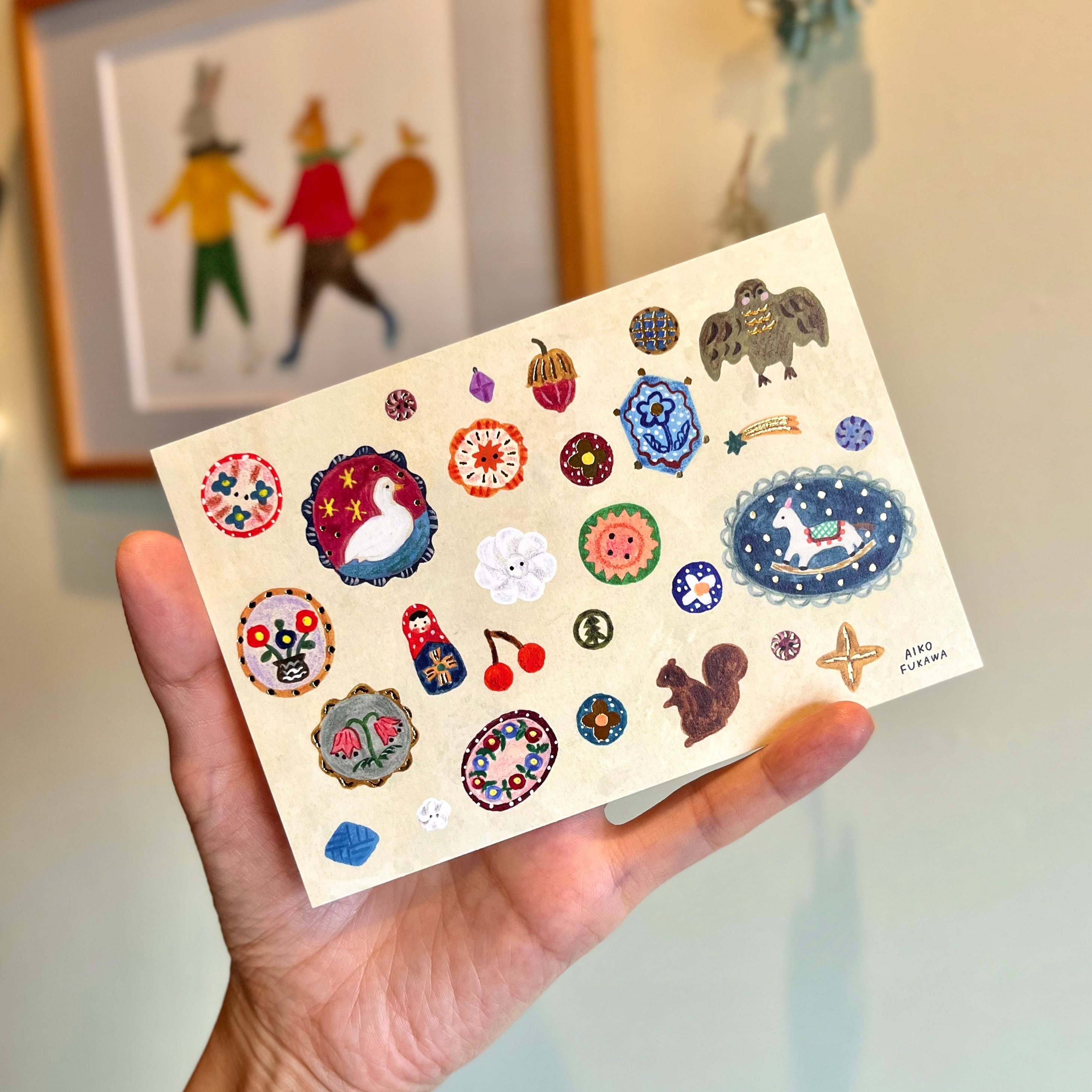 新品　布川愛子　20cm メラミンプレート　北欧風  ハッピーガーデン 新品布川愛子20cm メラミンプレート北欧風 ハッピーガーデン