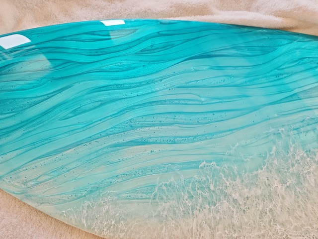 331.オーシャンレジンアート サーフボード型パネル大