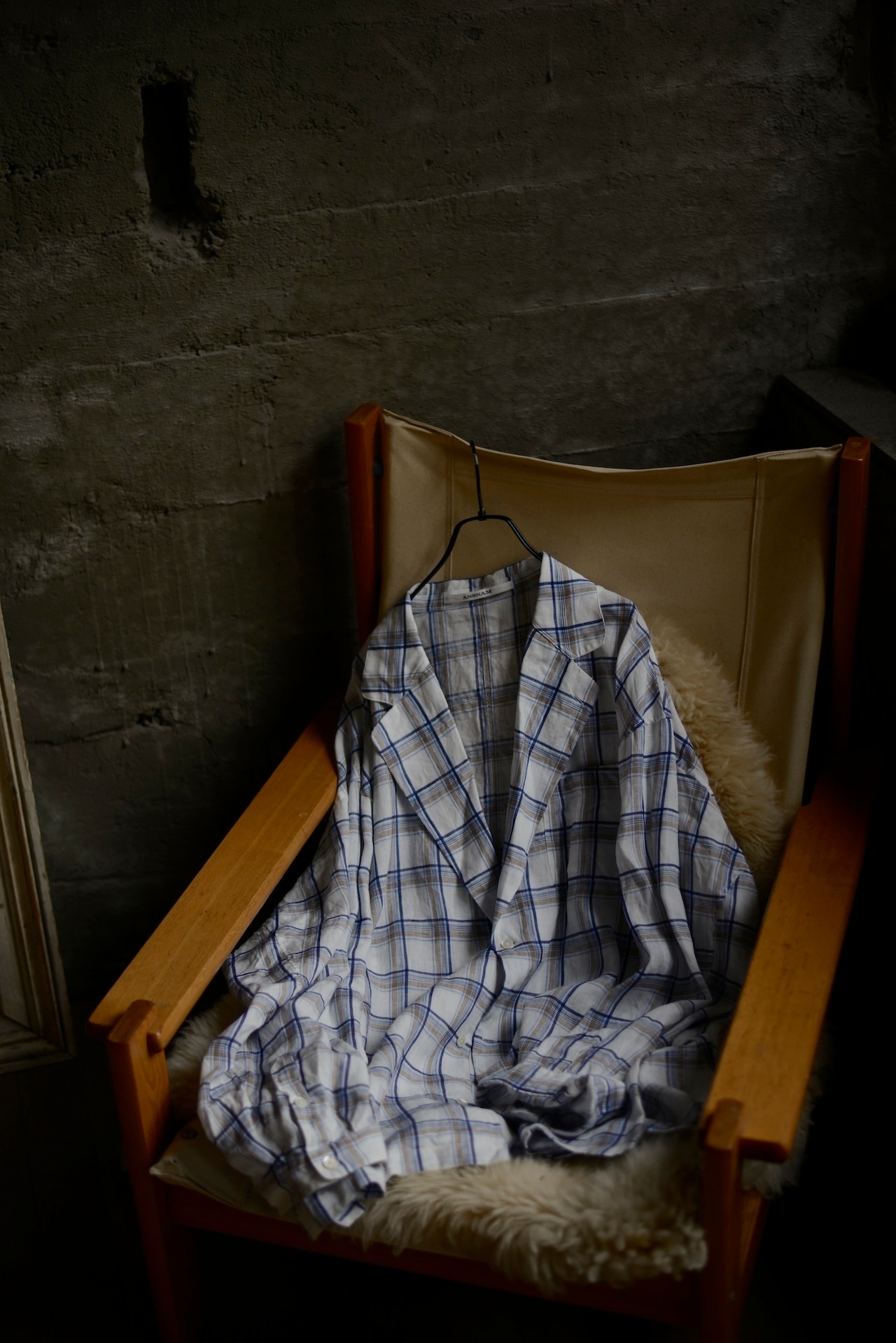 ANSNAM / Ex. Big pajacket (check linen / Italia)