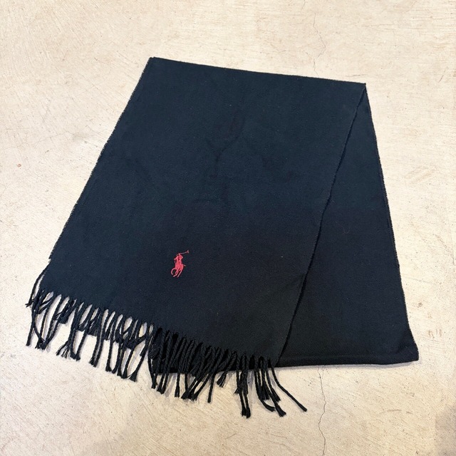 RALPH LAUREN COTTON MUFFLER  BLACK FRANCE