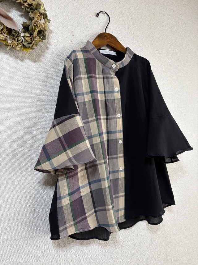 楊柳ベルスリーブブラウス