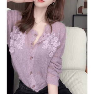 flower crochet knit sweater(2color)<t3028>