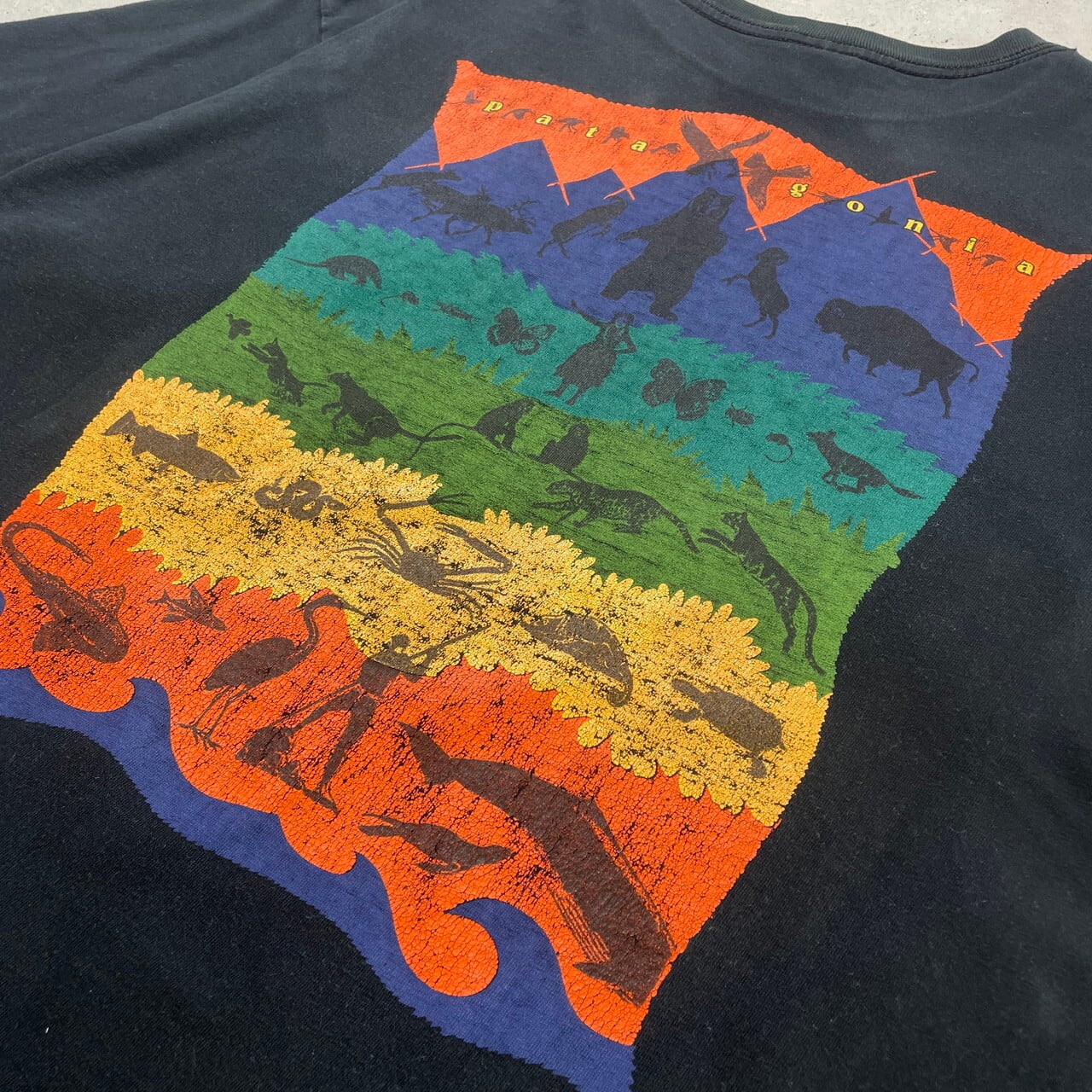 90年代 USA製 patagonia パタゴニア 絶滅危惧種 バックプリント T 
