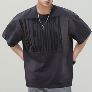 ウォッシュドレタープリントルーズTシャツ 11028