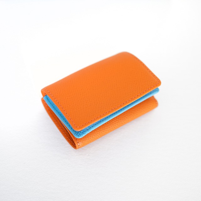 Mini wallet　オレンジ×ブルーノール