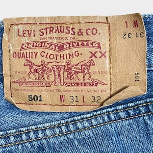 【LEVI'S】90s USA製 501 デニム ジーパン ジーンズ  ボタンフライ 刻印501 アルバカーキ工場 W31 L32リーバイス US古着