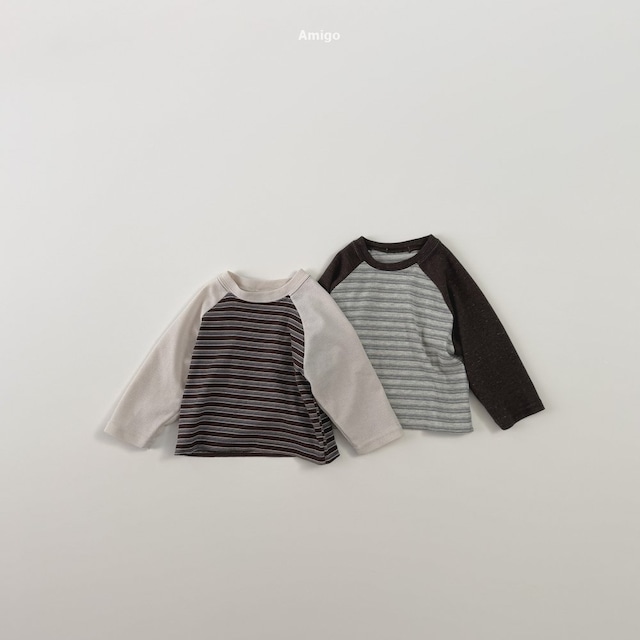【取寄】amigo|stripe raglan tee|ボーダーラグランT|XS-XL|kids|26 autumn