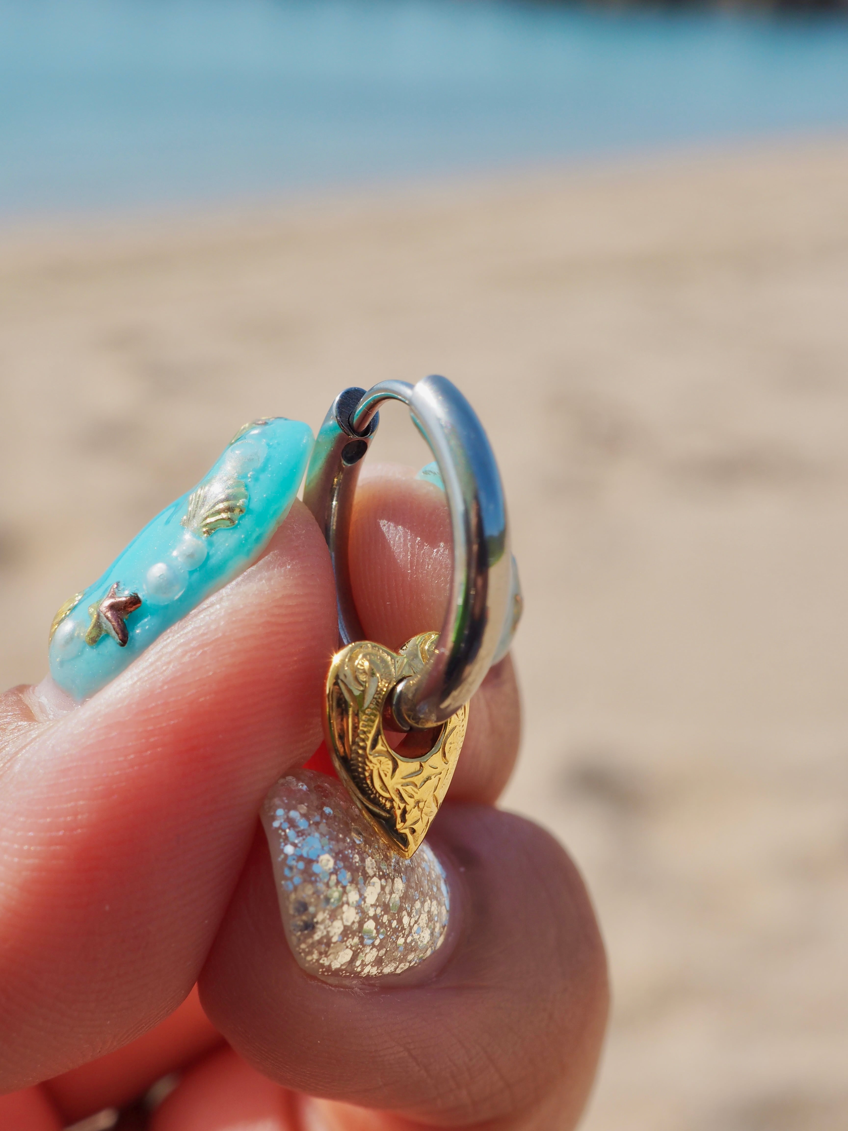 ハワイアン・ハートビーズ・リングピアス （片耳用） | Pay ID