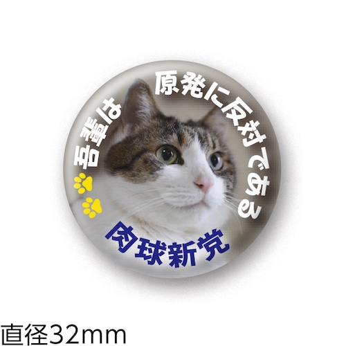 缶バッジ2　吾輩は原発に反対である (32mm)