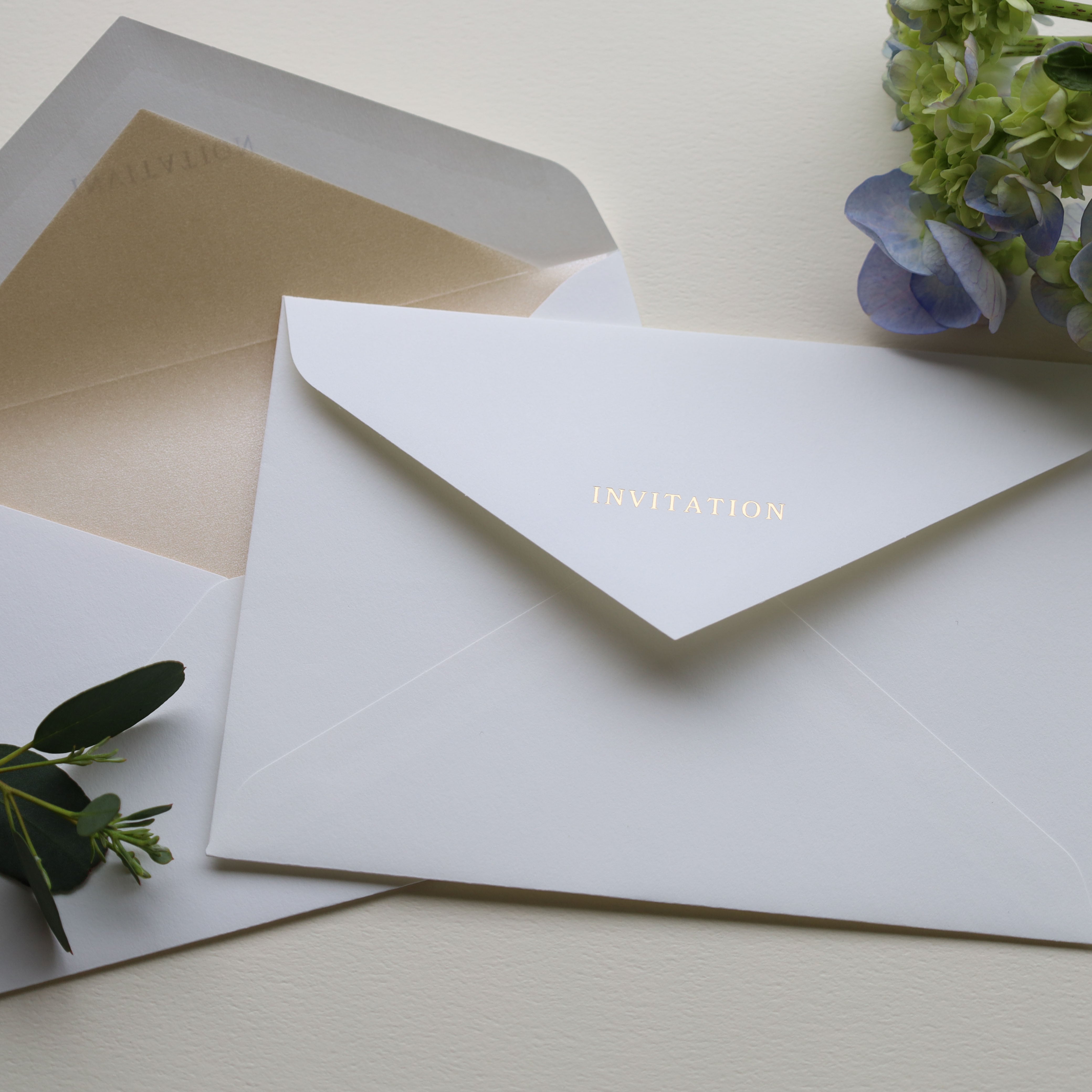 20枚セット】招待状用（箔押し封筒） | hakulime