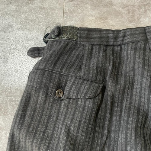 30-40s フレンチワーク ストライプ ブラック パンツ W31 詳細写真12