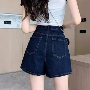 デニム スカパン レディース 韓国 スカートパンツ ハイウエスト キュロット 大人 カジュアル おしゃれ かわいい 短パン ミニスカート 大人可愛い 大人女子