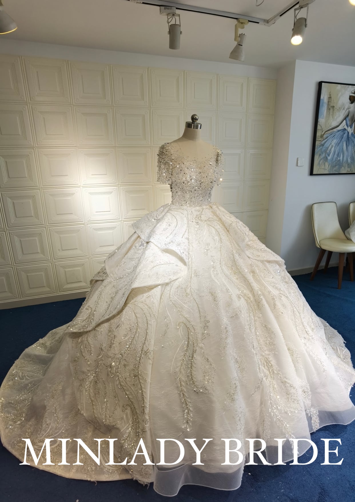 ビジュー ゴージャス ウェディングドレス | MINLADY BRIDE