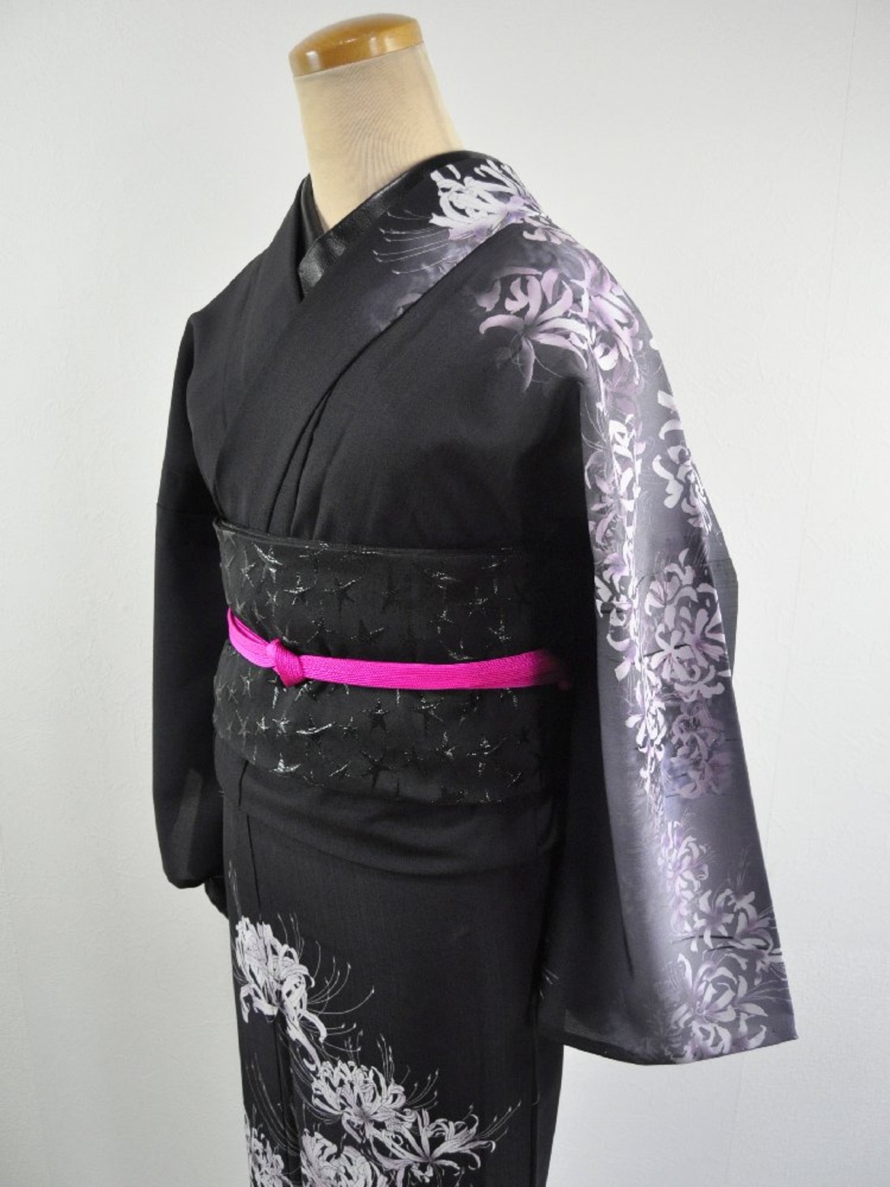 【受注商品】RumiRockセオαゆかた「曼珠沙華」モノトーン　[A1704]