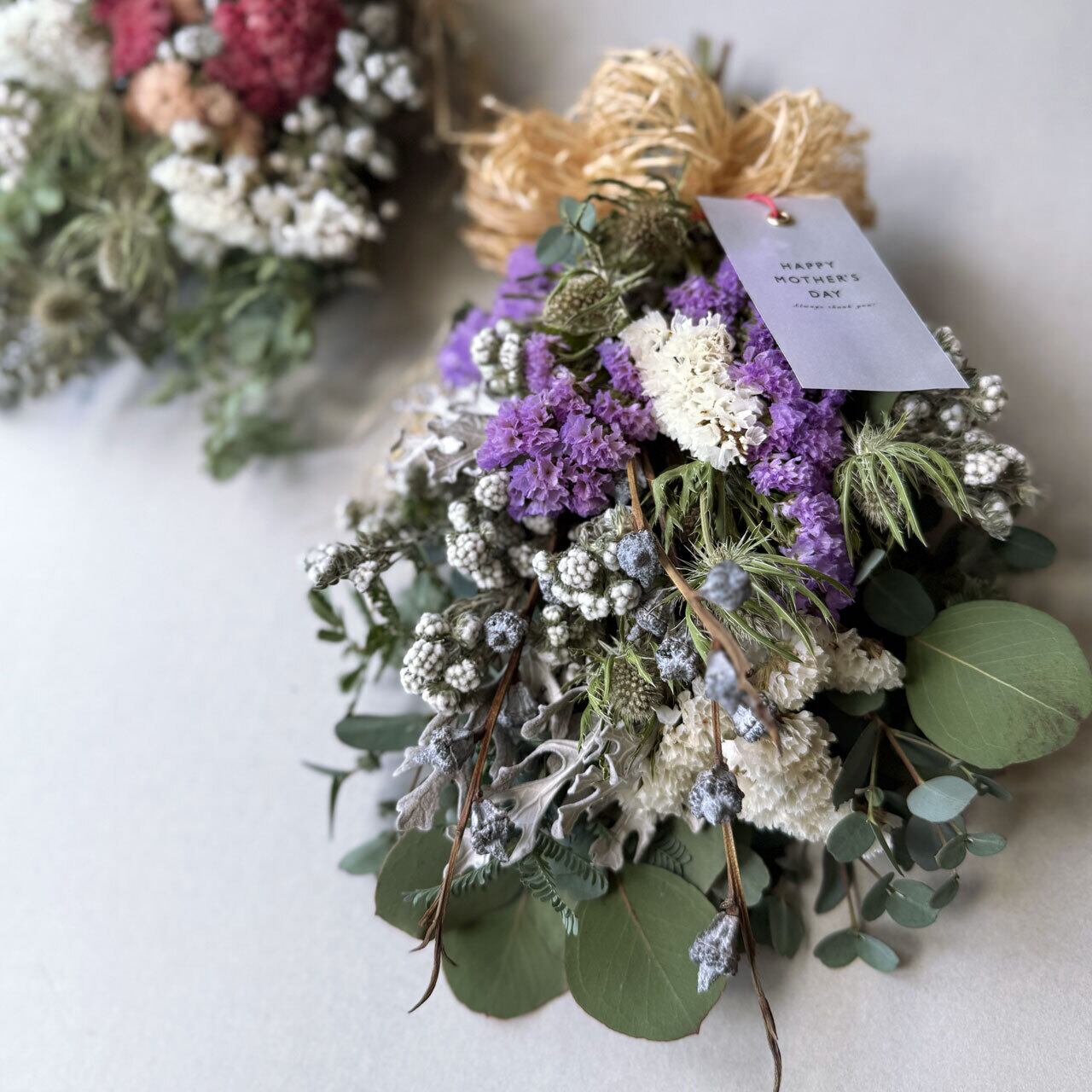 スターチスのスワッグ（パープル） | ドライフラワースワッグと布雑貨