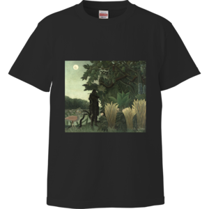蛇使いの女（アンリ・ルソー）：厳選名画Tシャツコレクション（ブラック）・美術館グッズ・美術館グッズオンライン通販人気・ミュージアムショップグッズ・絵画グッズ・美術館お土産・ギフト【安心の送料込・税込】