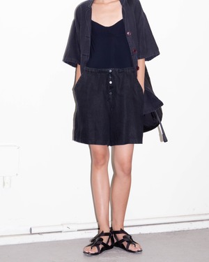 1990s button-fly linen shorts