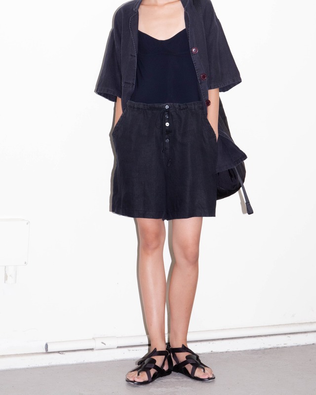 1990s button-fly linen shorts