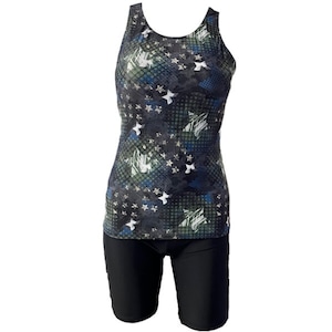 WX-565509 npフィットネス水着 ジップ無しセパレート 総裏地 女性用 サイズ/9号〜15号