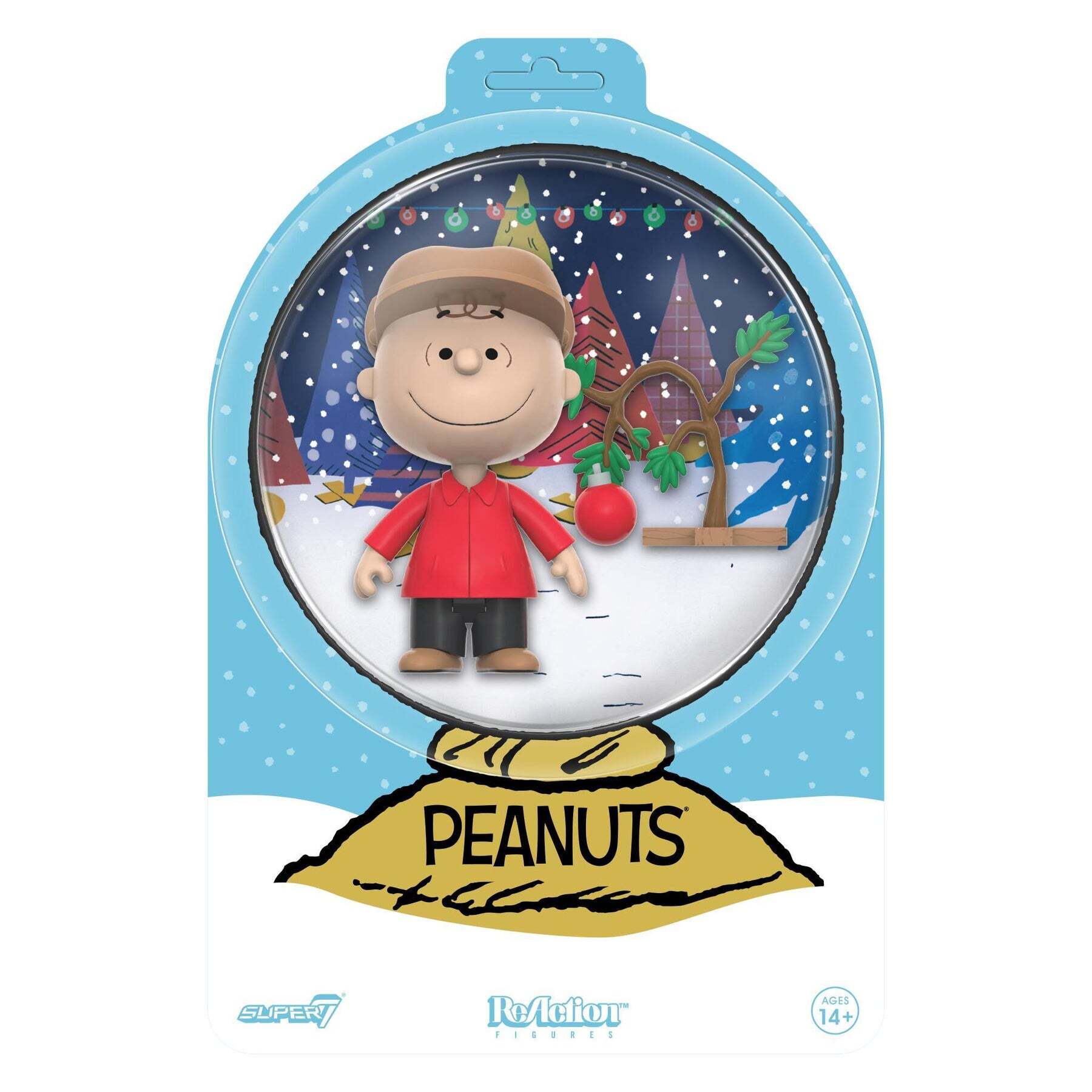 【Super7】 Peanuts ReAction Figures Charlie Brown & Sad Tree (Snow Globe Card Back)