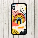 受注生産 iPhoneケース ピンクの太陽と虹アーチのコラージュ｜ZINE風 ZINE040B