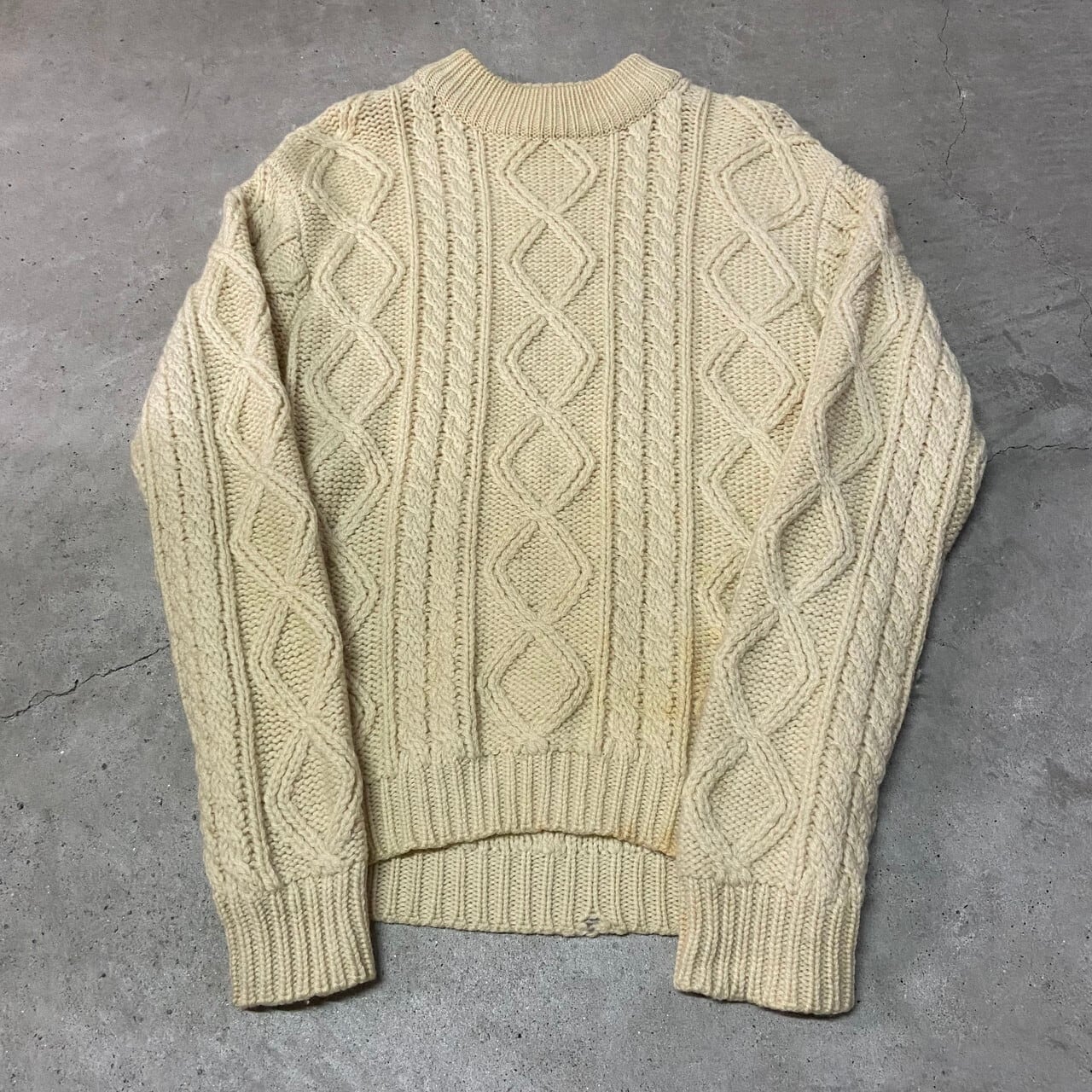 ヴィンテージ ケーブルニット フィッシャーマン アランニットセーター  