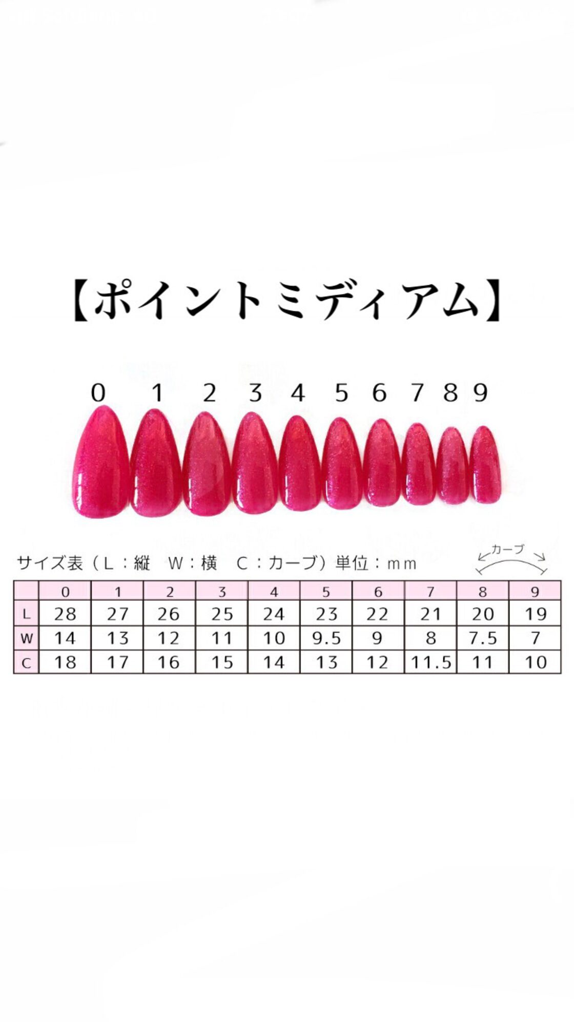 チップサイズ表♡サイズオーダー方法 ネイルチップ | Pay ID