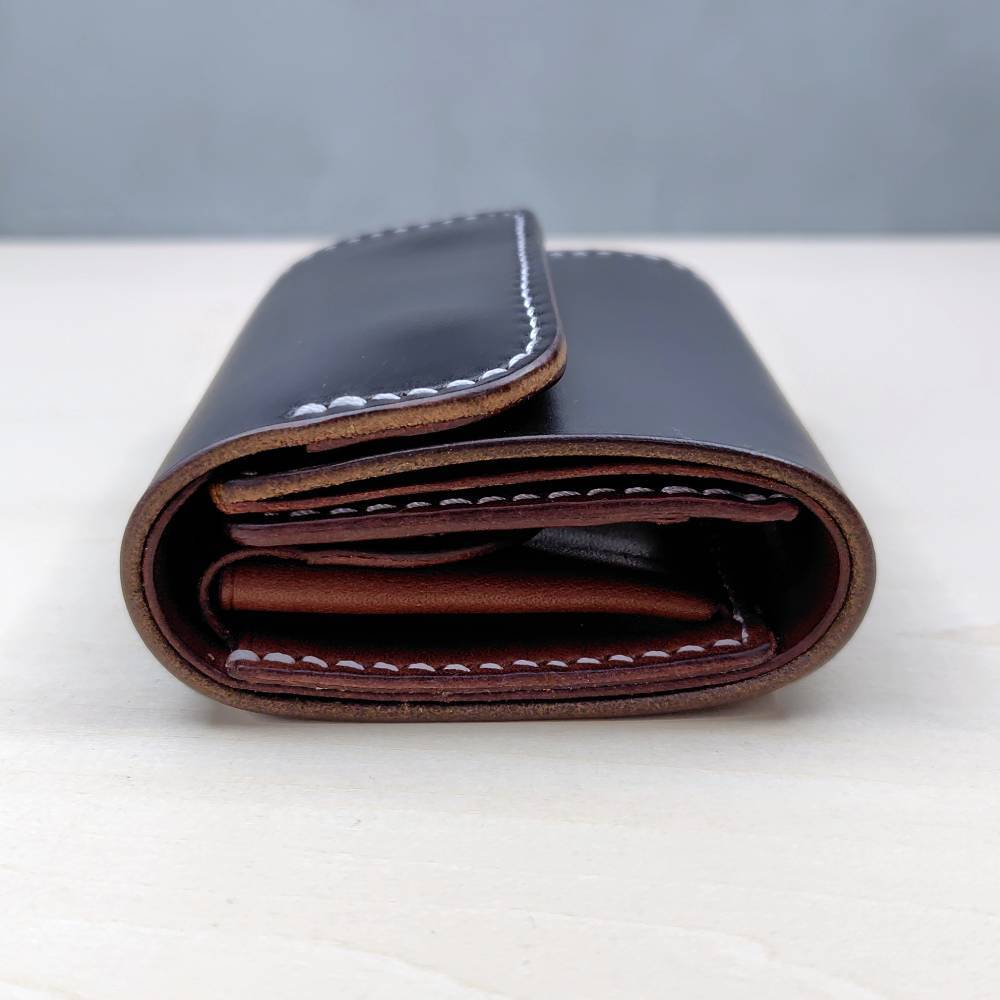 ミニウォレット 三つ折り コンパクト 財布 クロムエクセル/サドル