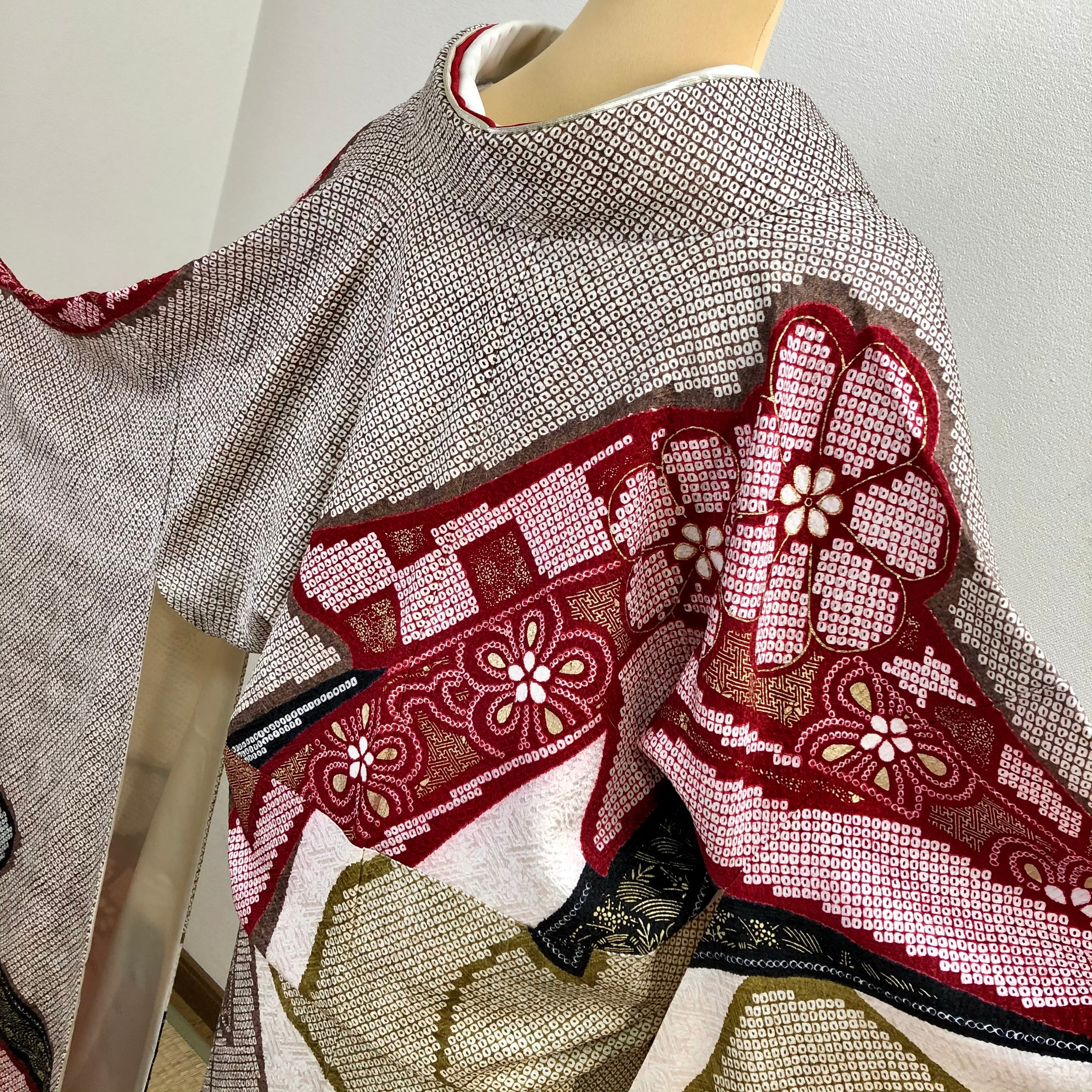 豪華【三松誂製 総絞り】古典柄 手刺繍 正絹 振袖セット s159 | 着物