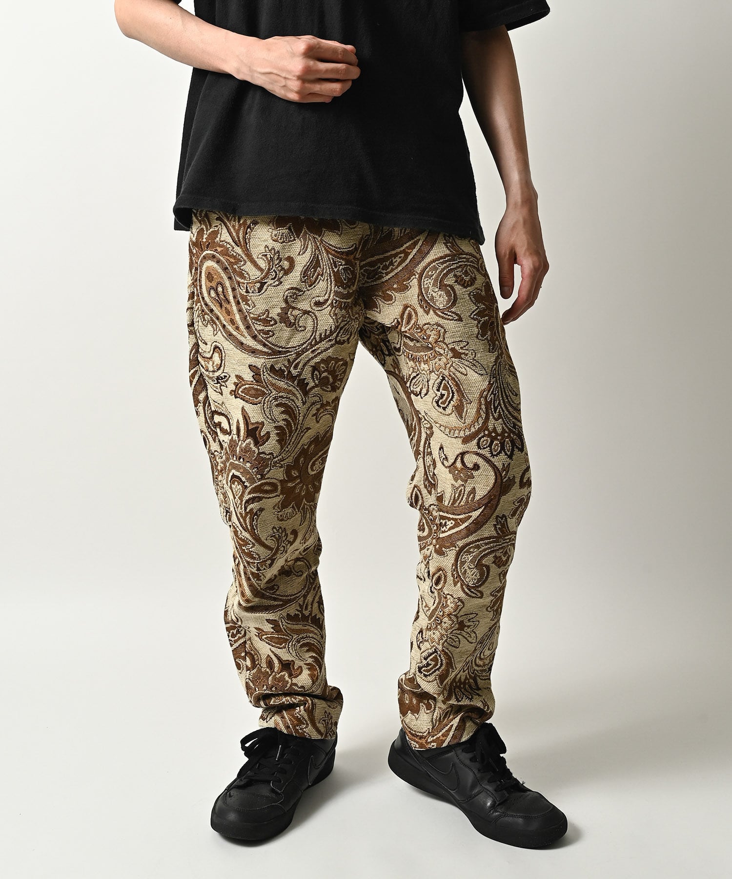 VOLUNTAS Gobelin Paisley Tapered Pants (BEG) 225014